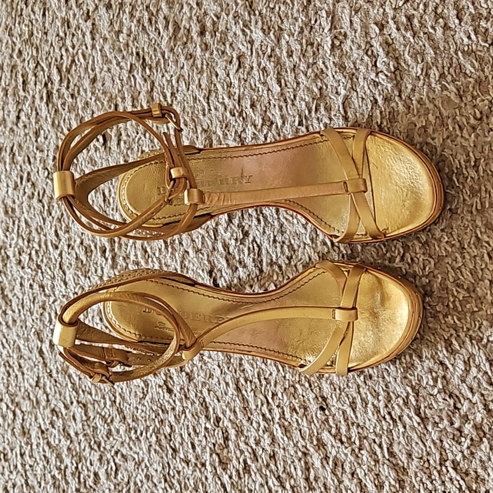 Gold Burberry heels, size 35, $50